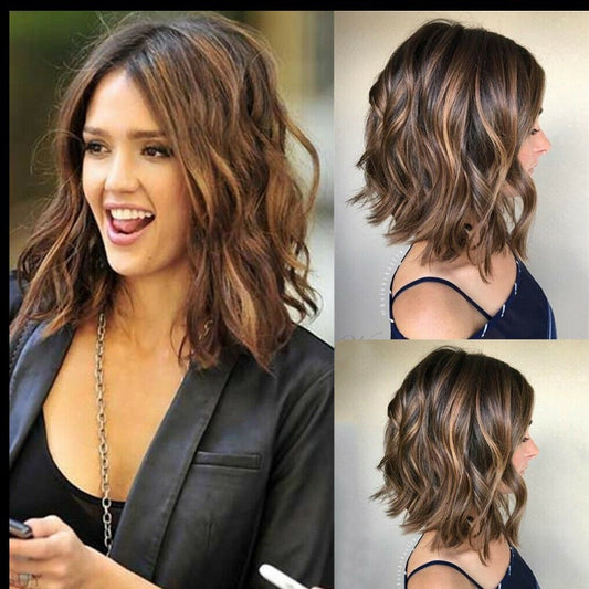 Rose Net Curly Wig – Black Brown Mix