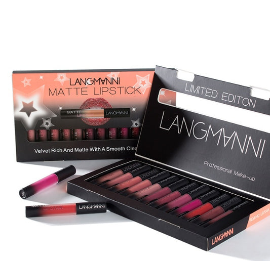 Matte Velvet Waterproof Lipstick Set – Long Lasting & Smooth Finish